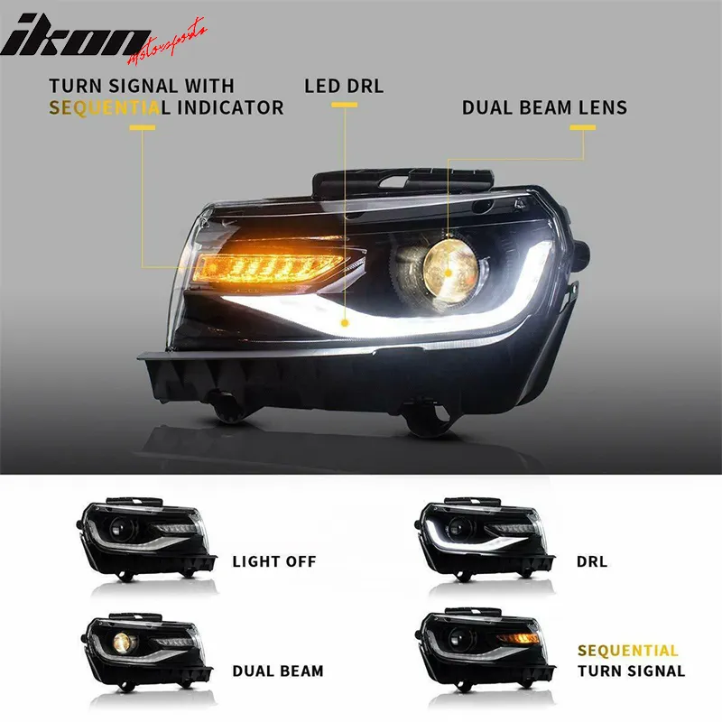 2014-2015 Chevy Camaro 5TH to 6TH Gen 16  ZL1 Bumper LED DRL Headlamps