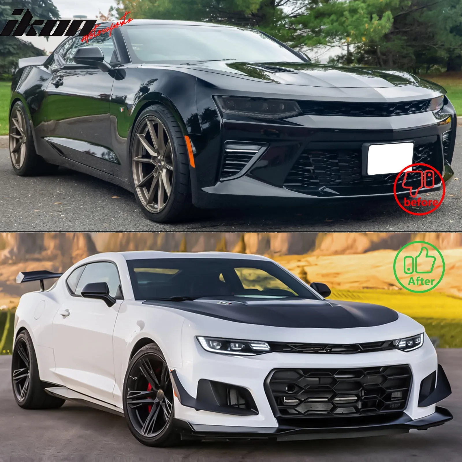 2016-2018 Chevy Camaro Projector DRL LED Headlights Clear Lens Pair