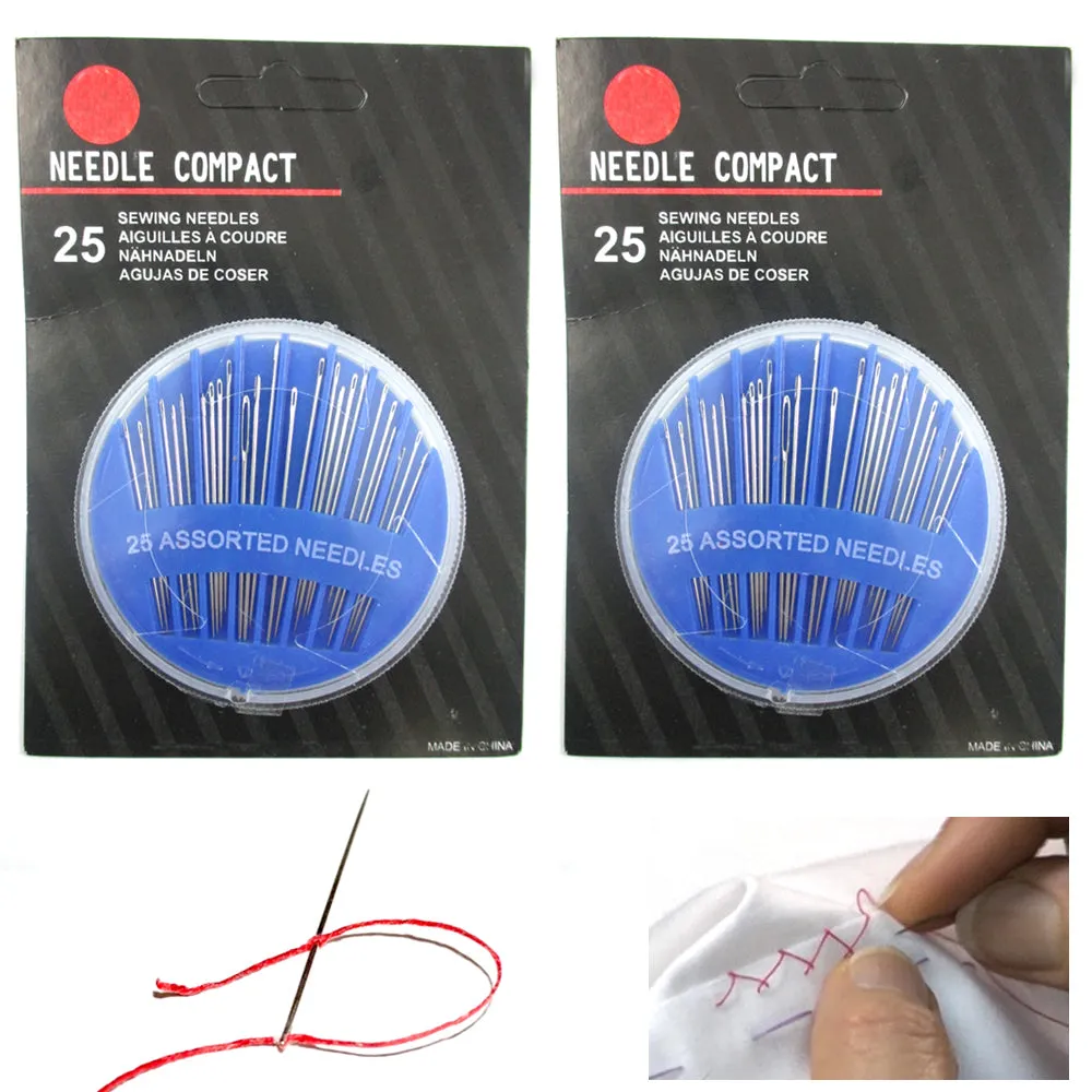 60 Pc Assorted Hand Sewing Needle Kit Set Thread Betweens Sharps Craft Tailors !