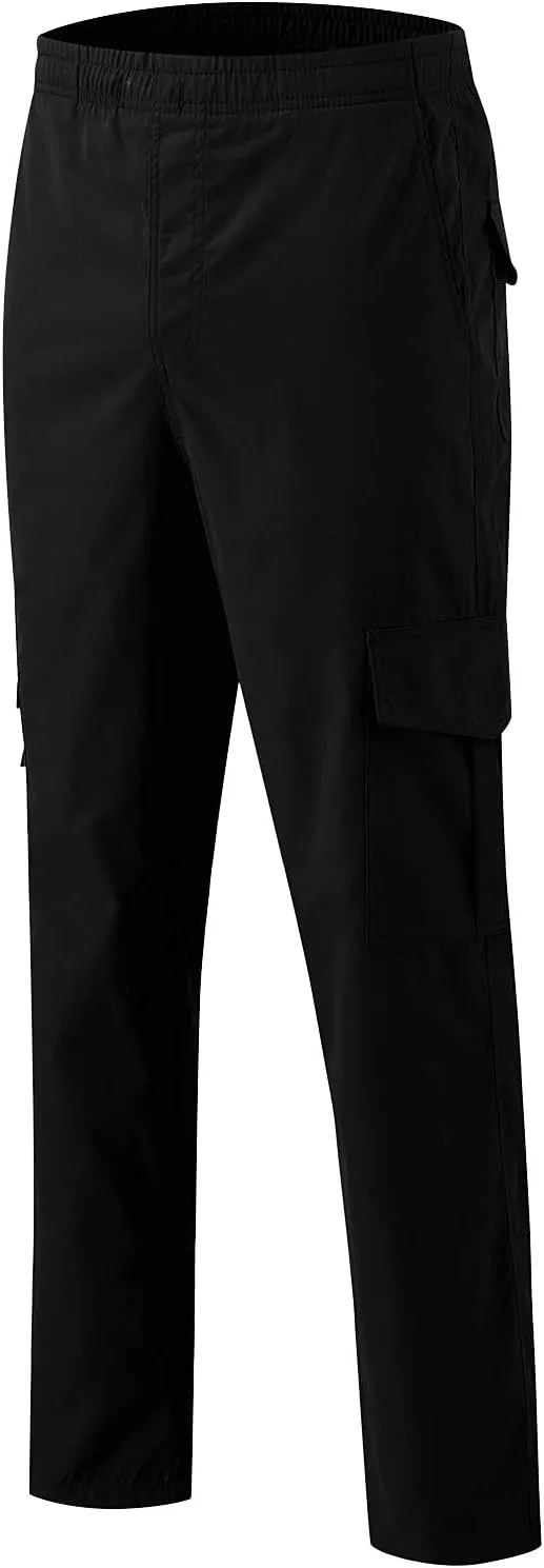 Cargo Sweatpants for Men Big and Tall Jogger Pant Men's Fleece Lined Cargo Sweatpants Open Bottom Straight Leg Casual