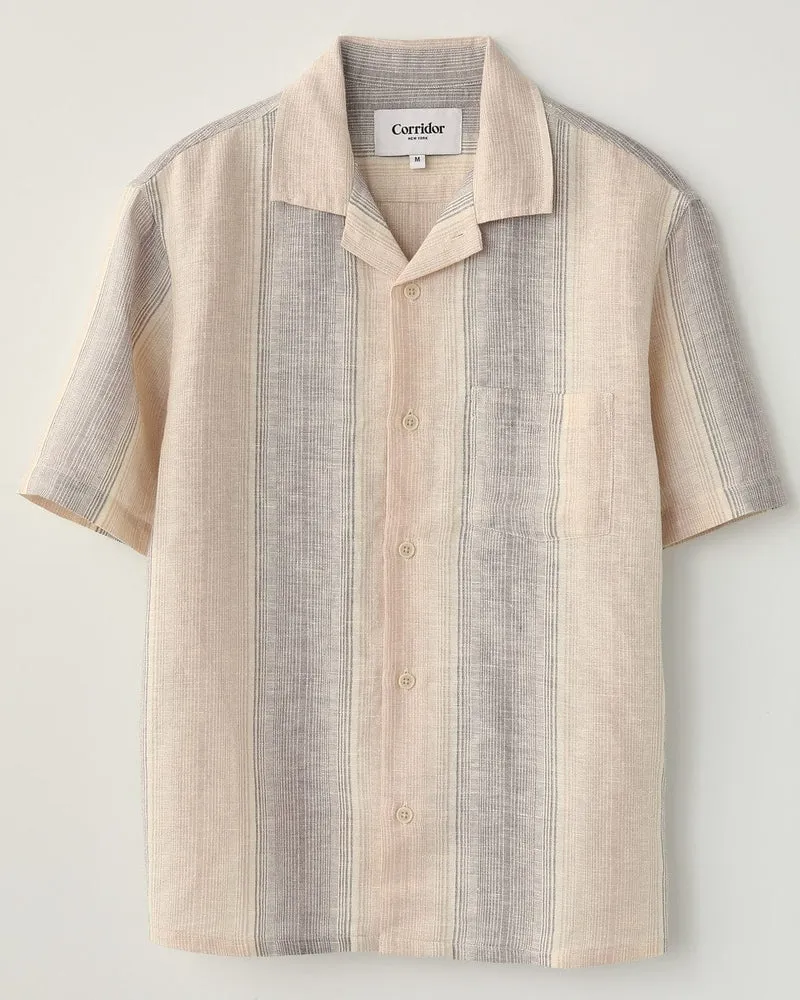 Corridor Sunset Stripe Short Sleeve Camp Shirt - Violet