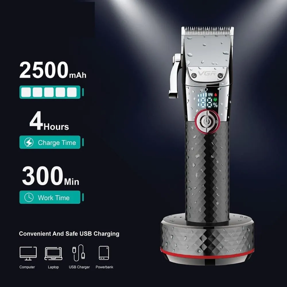 Electric Rechargeable Cordless Washable Beard Hair Trimmer for Men