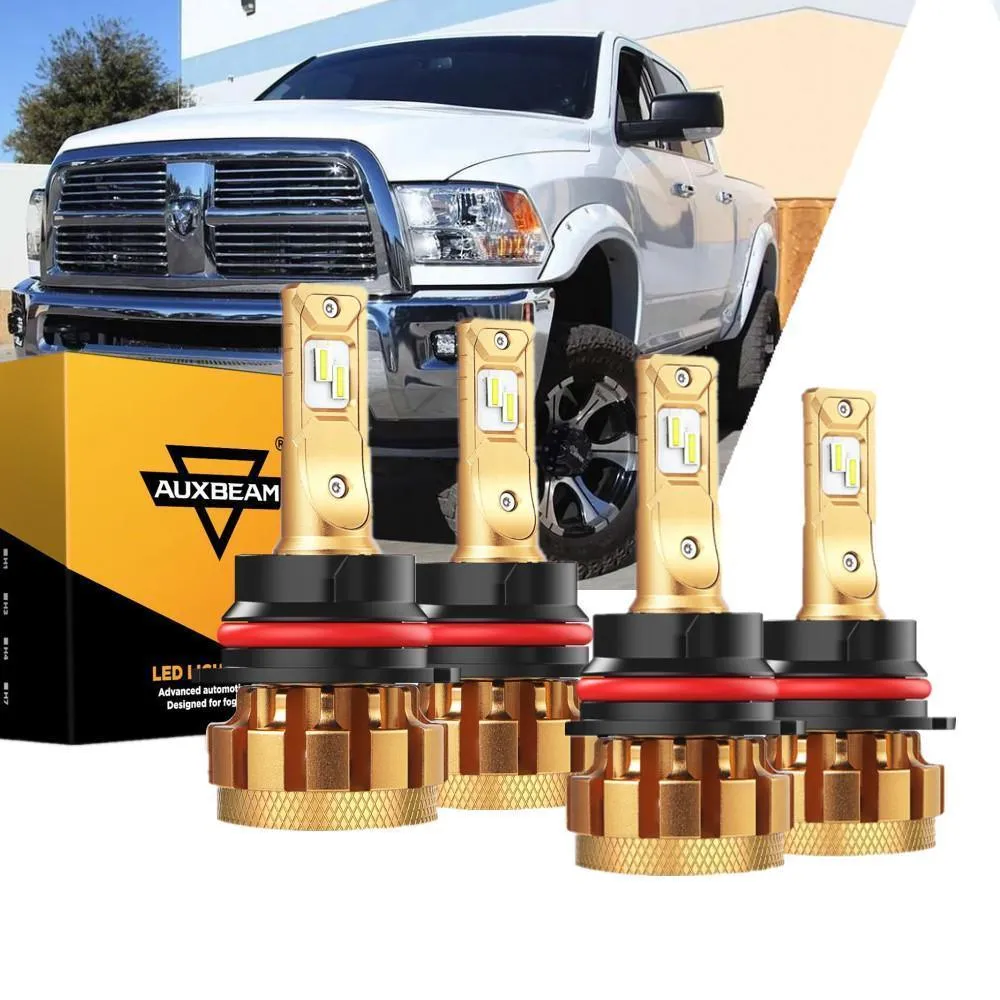 For 2000-2001 Dodge Ram 3500(with 4 headlamps) F-16 Plus Series Built-in Canbus Automotive Grade 14000LM LED Light Bulbs High Low Beam Bundle