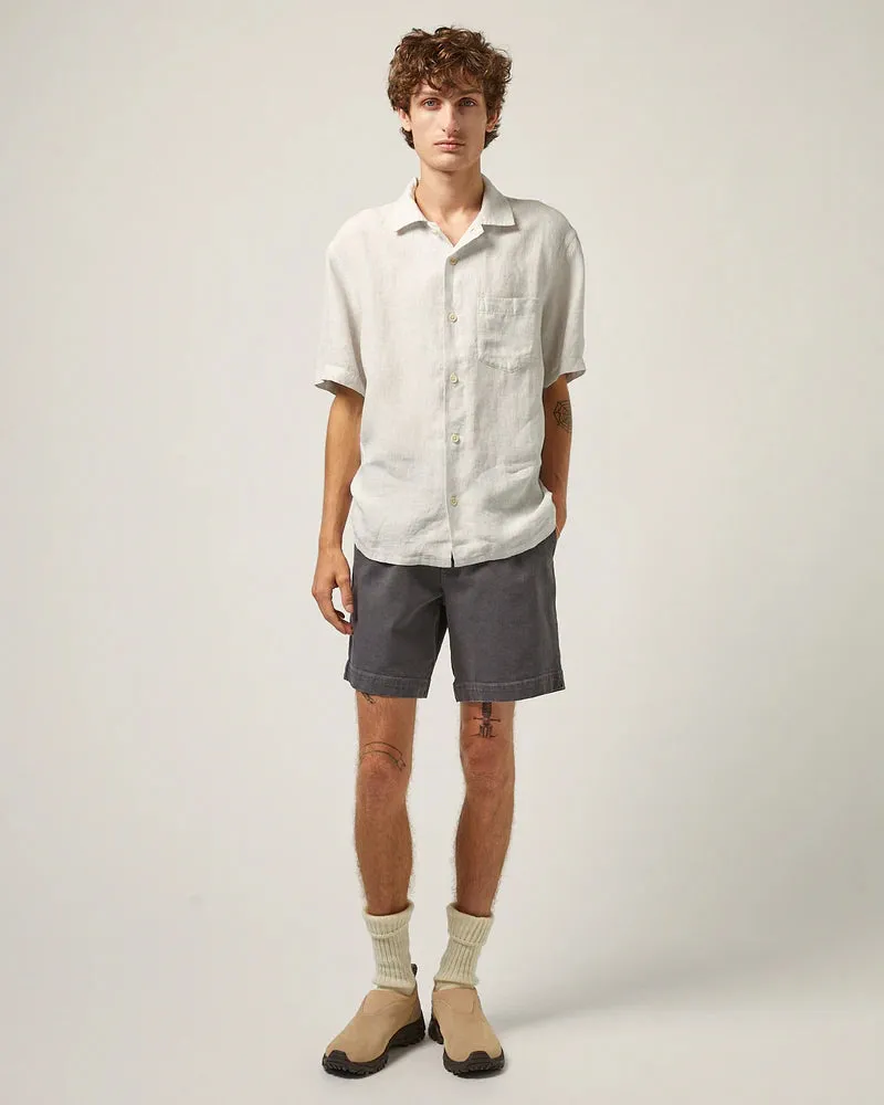 Grey Linen Stripe Camp