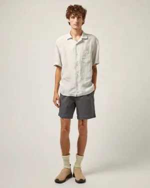 Grey Linen Stripe Camp