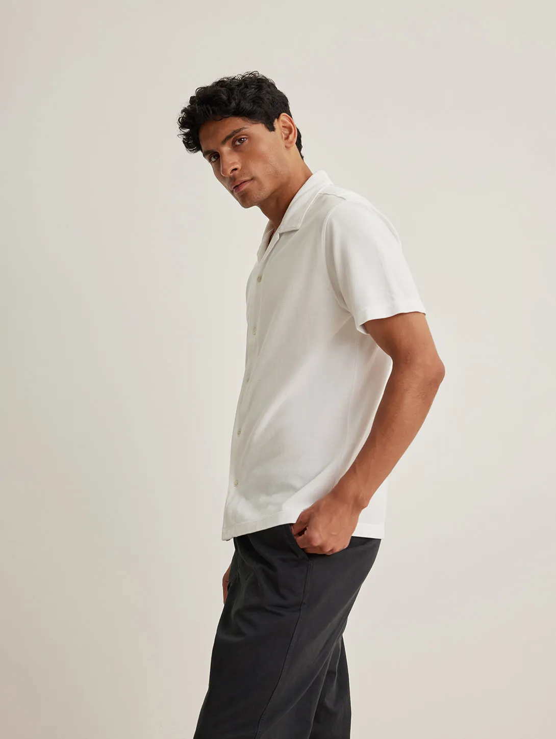 Martyn Pique Shirt - White