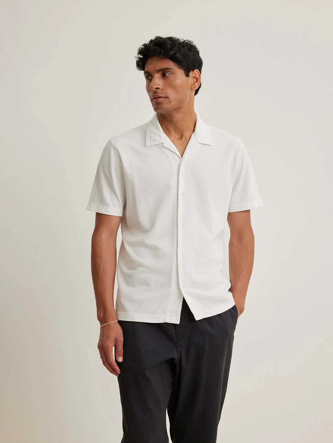 Martyn Pique Shirt - White