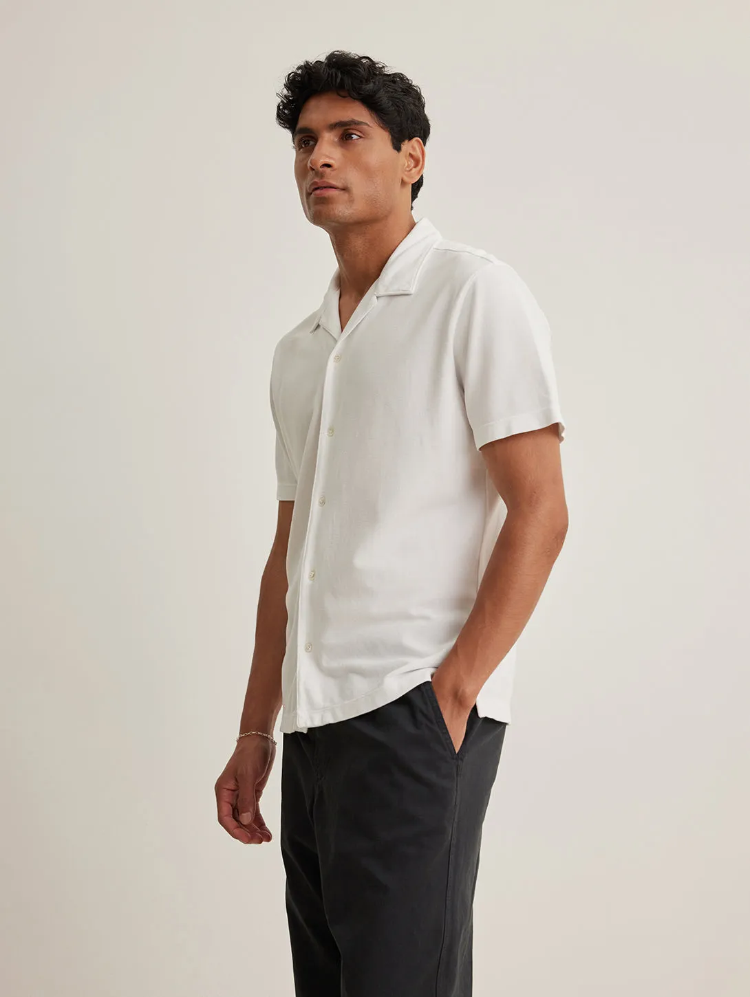 Martyn Pique Shirt - White
