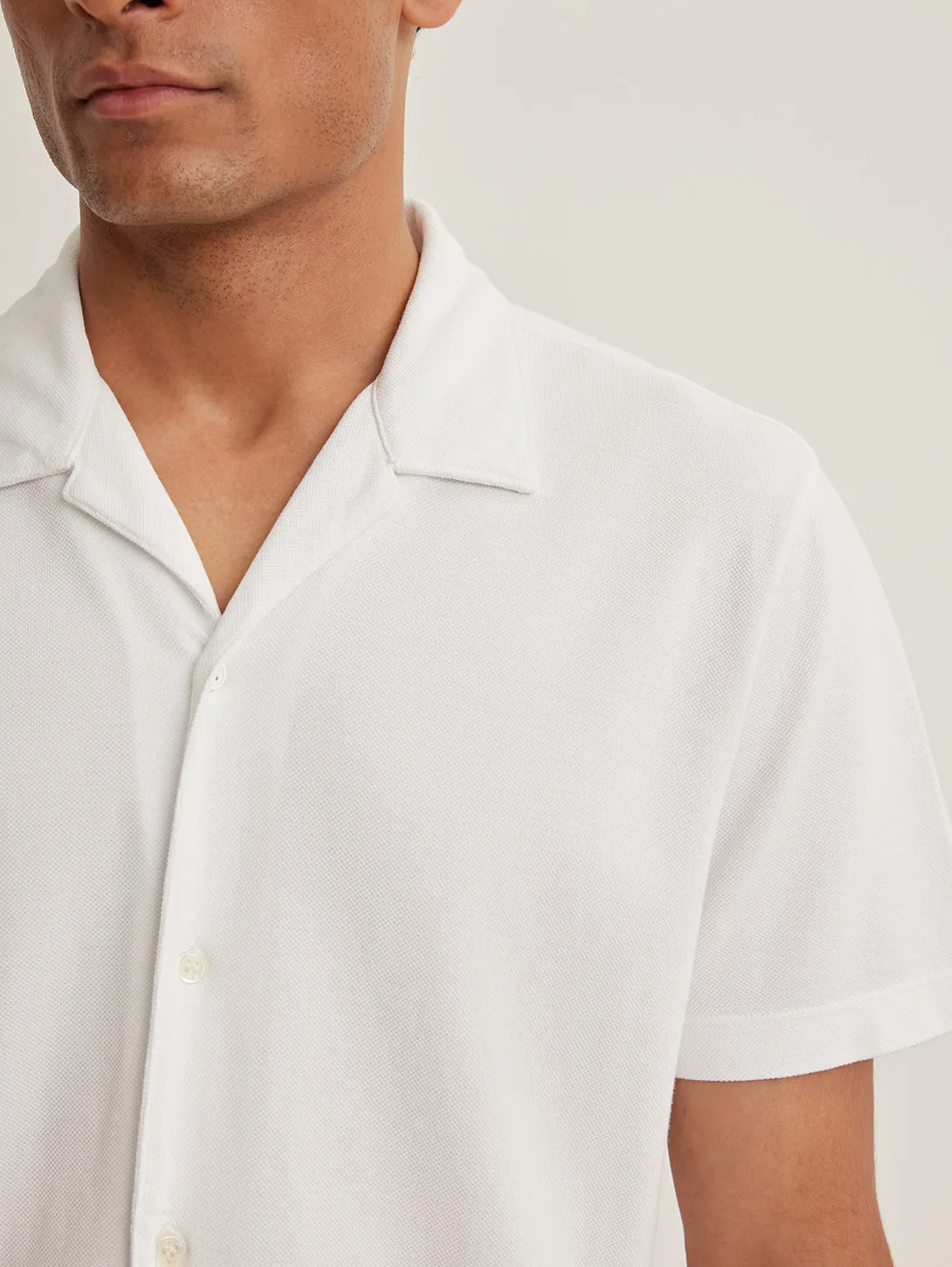 Martyn Pique Shirt - White