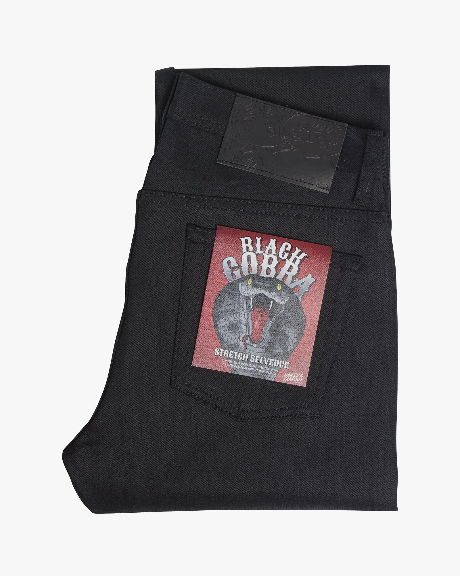 Naked & Famous Denim Weird Guy Regular Tapered Mens Jeans - Black Cobra Stretch Selvedge