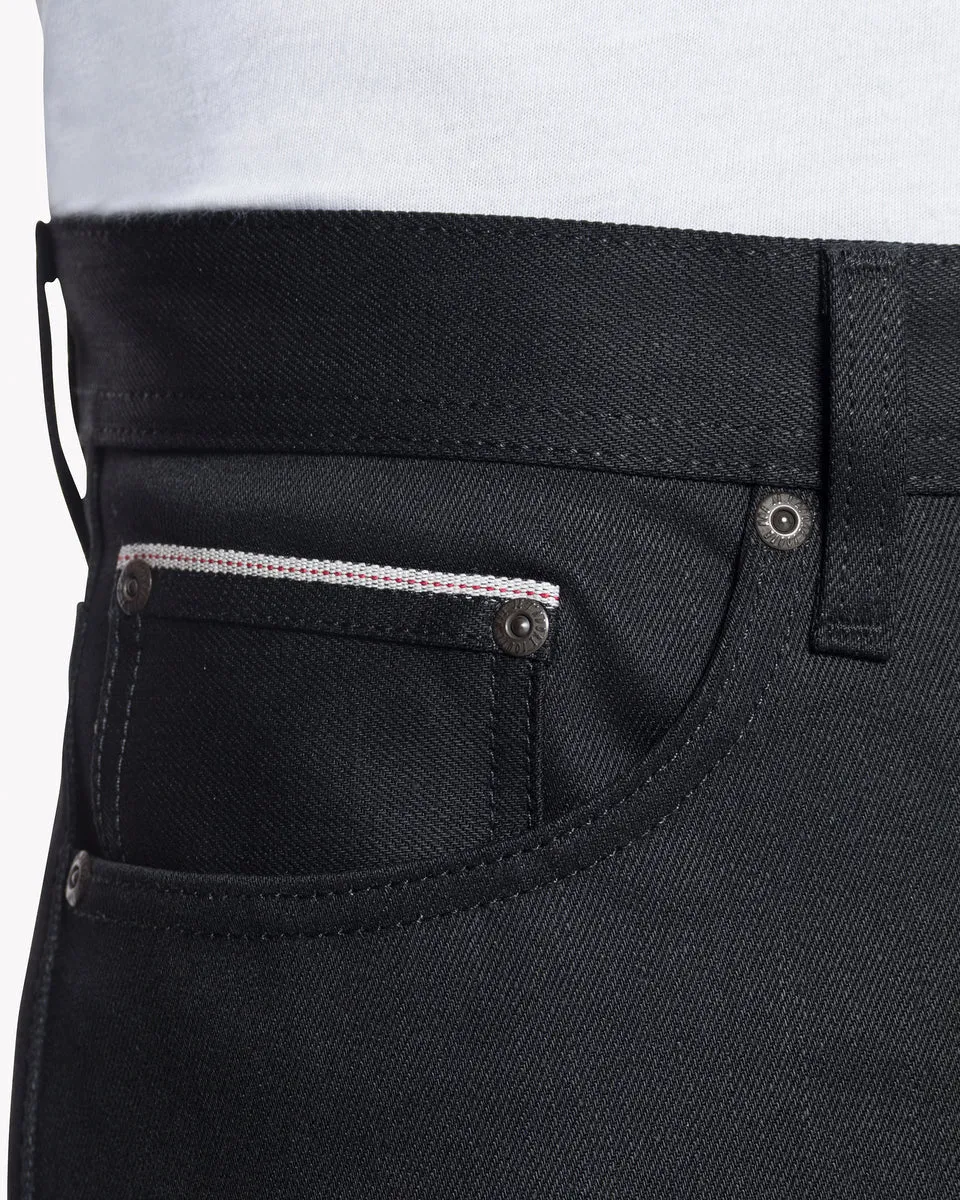 Naked & Famous Denim Weird Guy Regular Tapered Mens Jeans - Black Cobra Stretch Selvedge