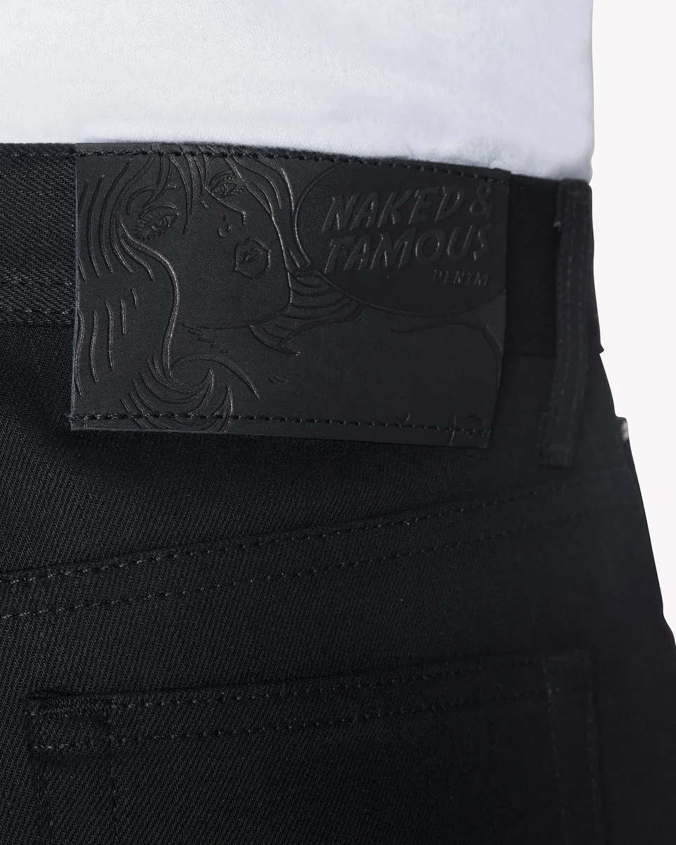Naked & Famous Denim Weird Guy Regular Tapered Mens Jeans - Black Cobra Stretch Selvedge
