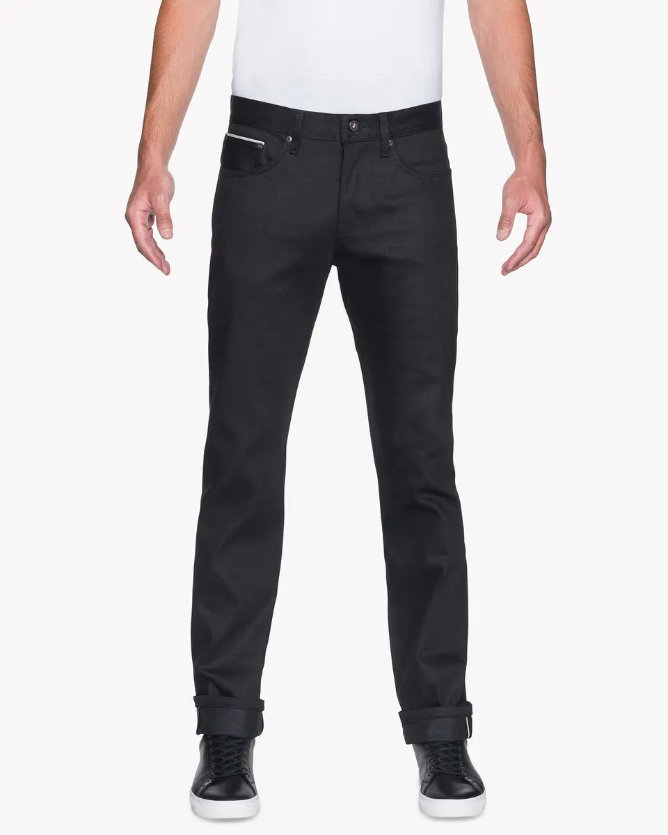 Naked & Famous Denim Weird Guy Regular Tapered Mens Jeans - Black Cobra Stretch Selvedge