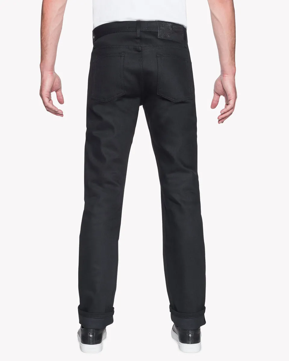 Naked & Famous Denim Weird Guy Regular Tapered Mens Jeans - Black Cobra Stretch Selvedge