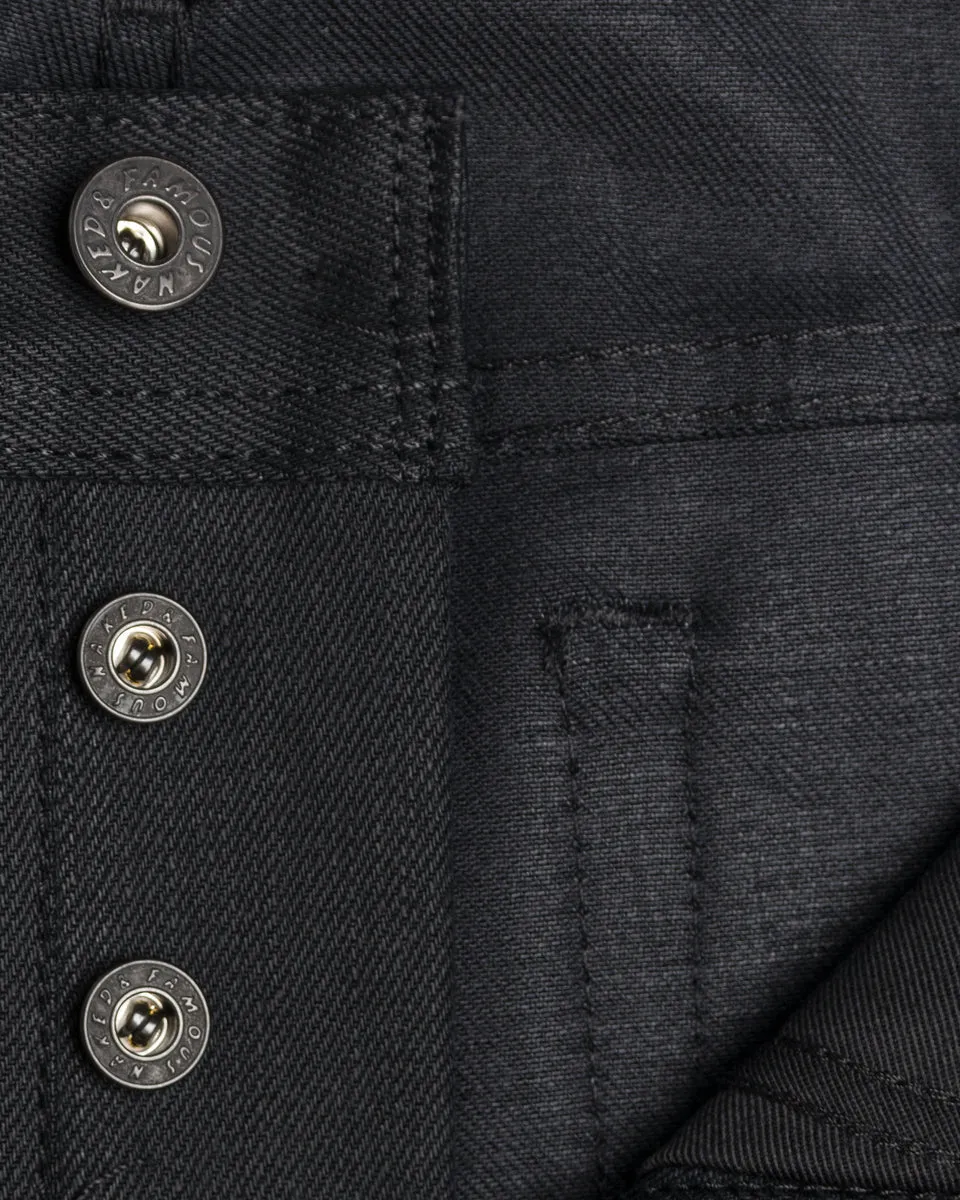 Naked & Famous Denim Weird Guy Regular Tapered Mens Jeans - Black Cobra Stretch Selvedge