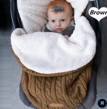Newborn Baby Winter Warm Sleeping Bags Infant Button Knit Swaddle Wrap Swaddling Stroller Wrap Toddler Blanket Sleeping Bags