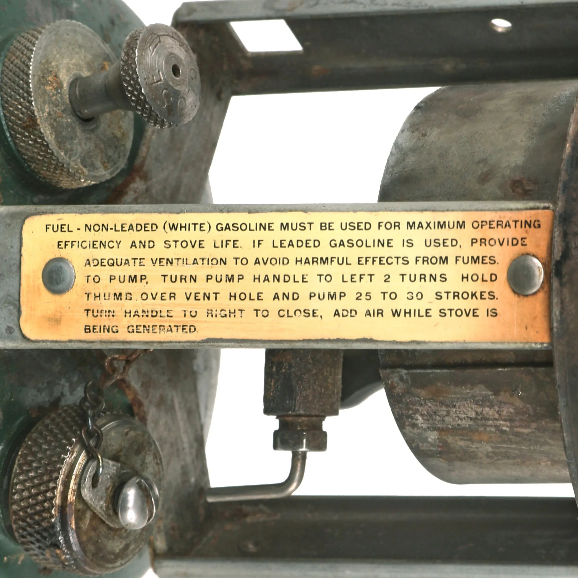 Original WWII U.S. Issue American Gas Machine Company Gasoline Camp Stove in Bayonet "F" Canister - Dated 1941