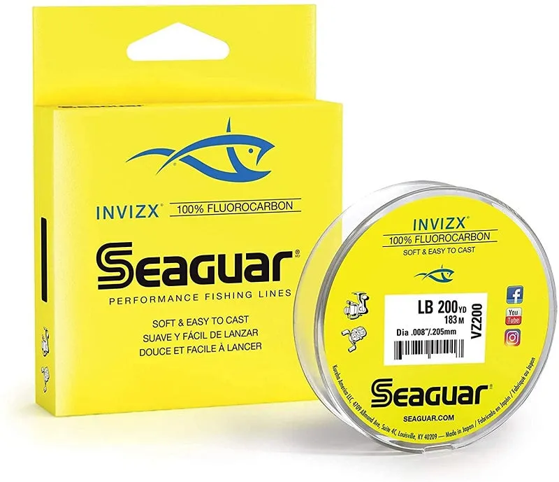 Seaguar Inviz X Fluorocarbon Leaders 8-20 lbs 200 yds