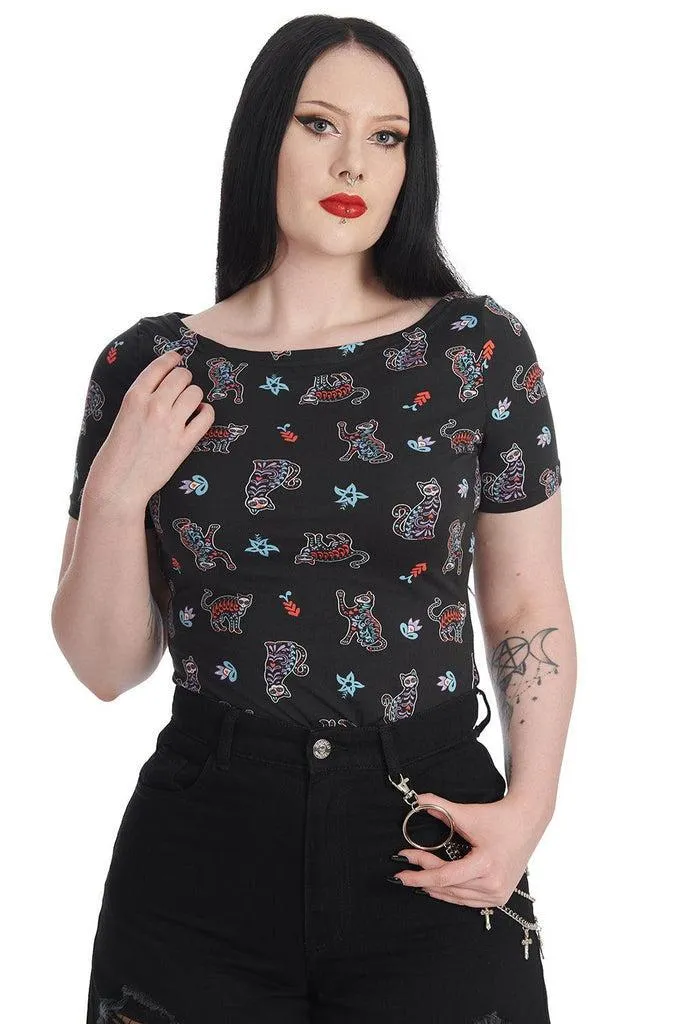 Skeleton Cat Top