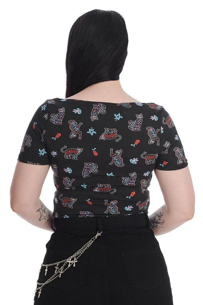 Skeleton Cat Top