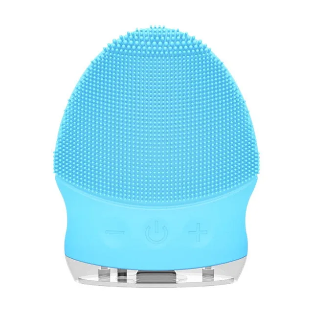 Sonic Face Cleansing Brush Silicone Facial Cleaner Facial Cleansing Brush Deep Pore Cleaning Face Massage Mini Face Care Tool