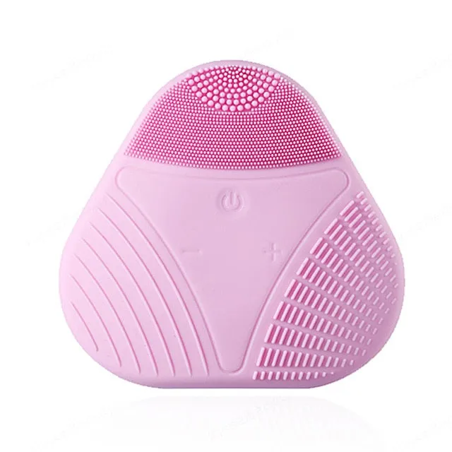 Sonic Face Cleansing Brush Silicone Facial Cleaner Facial Cleansing Brush Deep Pore Cleaning Face Massage Mini Face Care Tool