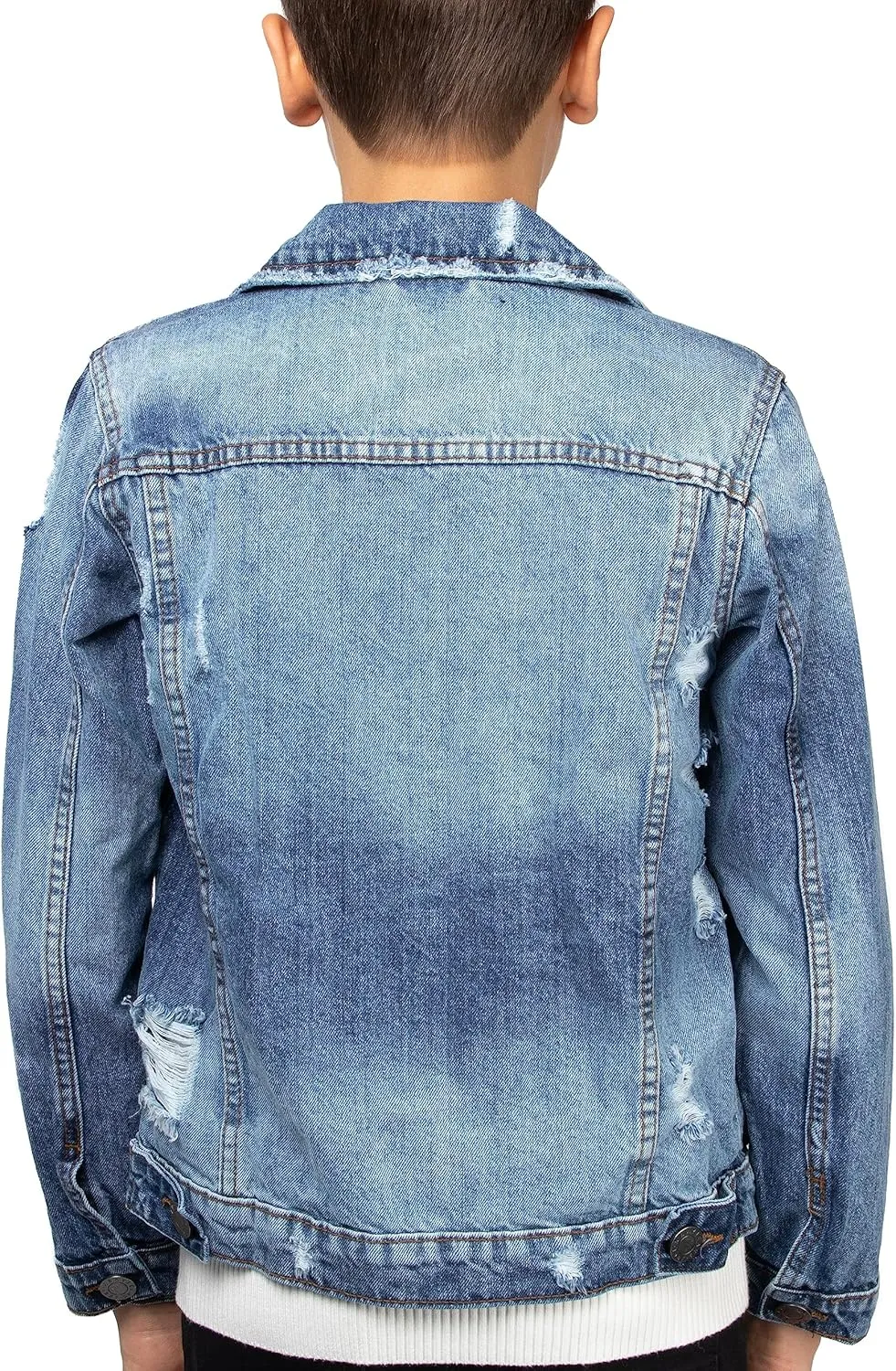 X RAY Boys Denim Jacket (Sizes 8-18), 100% Cotton & Cotton Flex Washed Fall Outerwear Trucker Casual Jean Jacket for Boys
