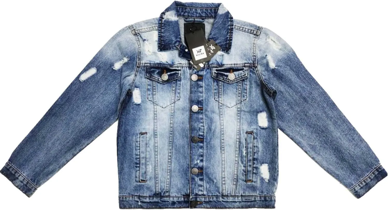 X RAY Boys Denim Jacket (Sizes 8-18), 100% Cotton & Cotton Flex Washed Fall Outerwear Trucker Casual Jean Jacket for Boys