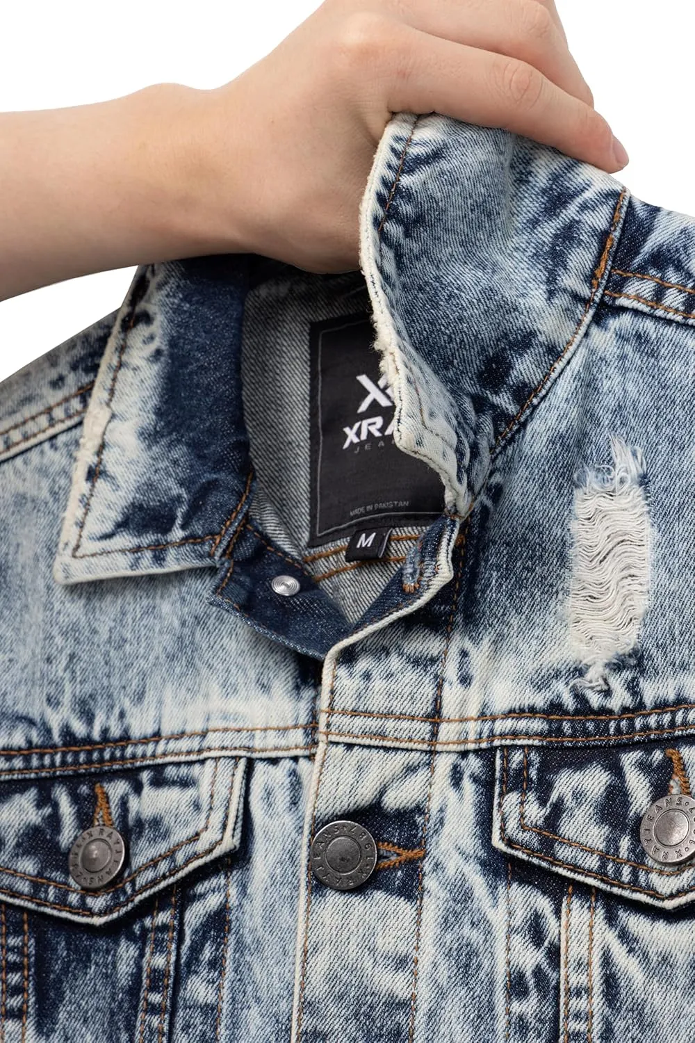 X RAY Boys Denim Jacket (Sizes 8-18), 100% Cotton & Cotton Flex Washed Fall Outerwear Trucker Casual Jean Jacket for Boys