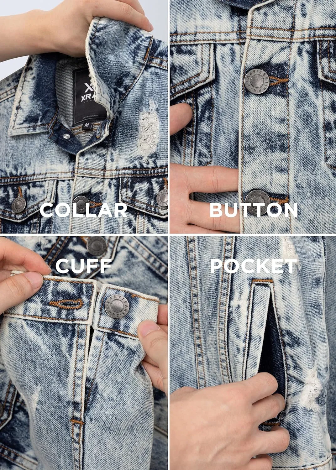 X RAY Boys Denim Jacket (Sizes 8-18), 100% Cotton & Cotton Flex Washed Fall Outerwear Trucker Casual Jean Jacket for Boys
